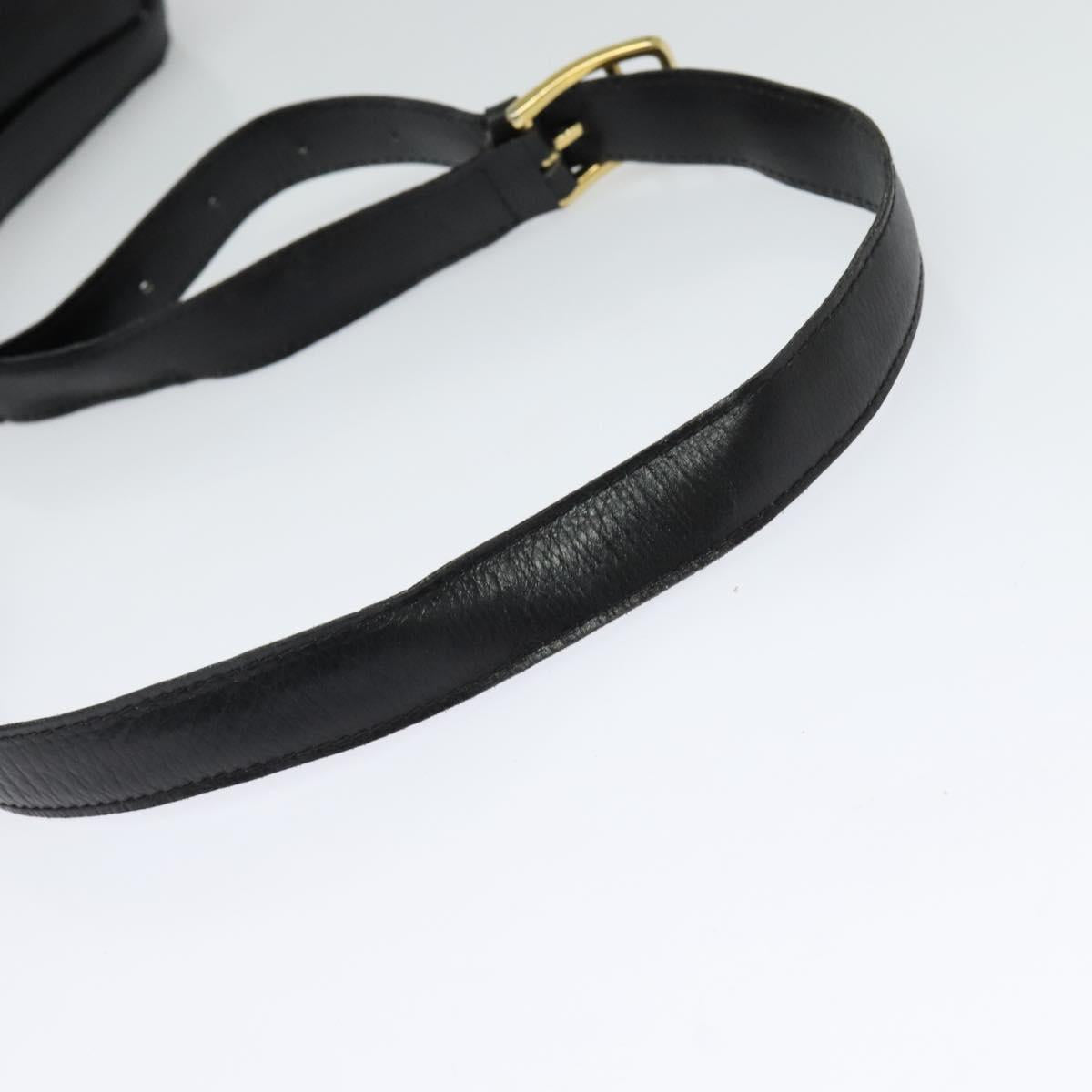 CELINE Shoulder Bag Leather Black Gold Auth bs25461