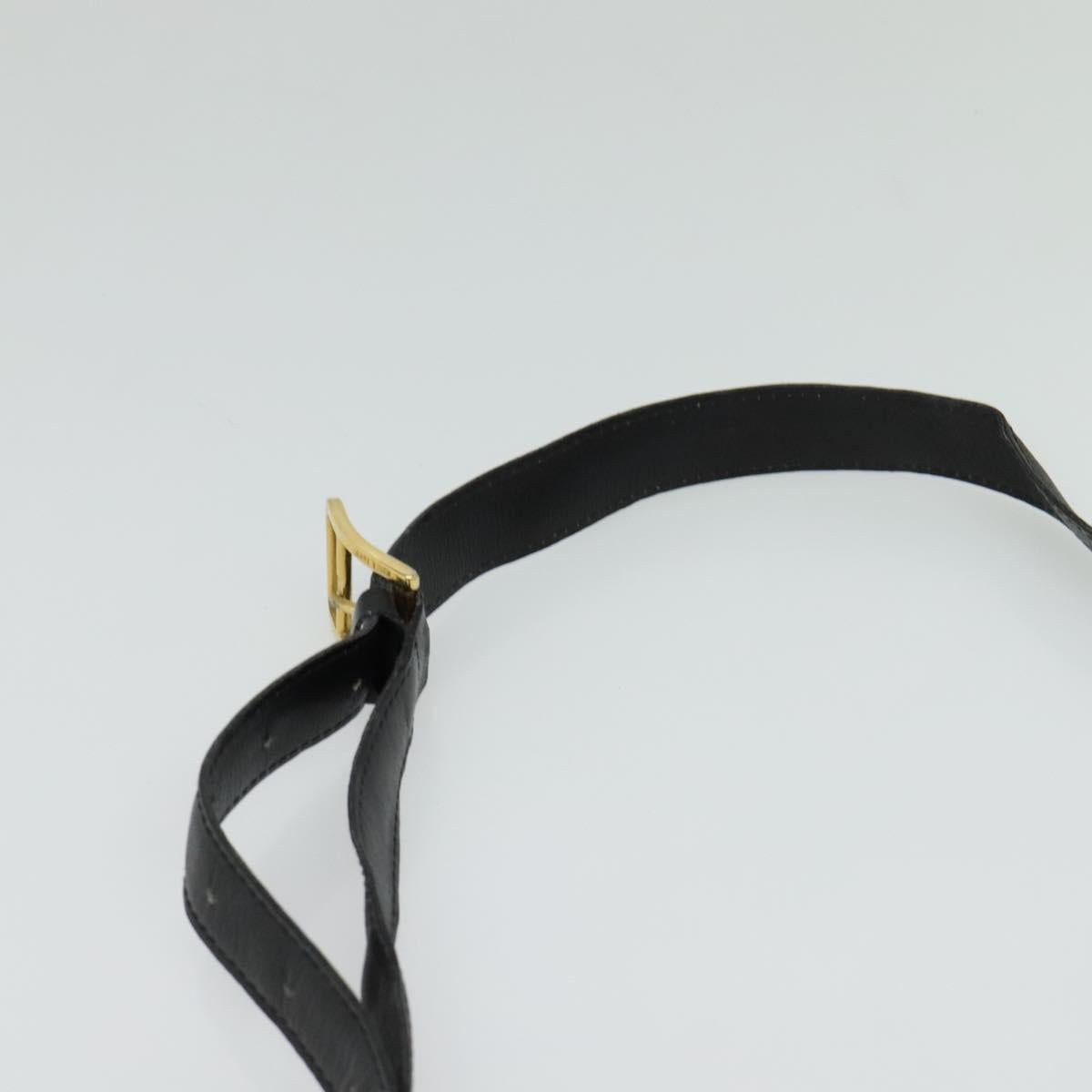 CELINE Shoulder Bag Leather Black Gold Auth bs25461