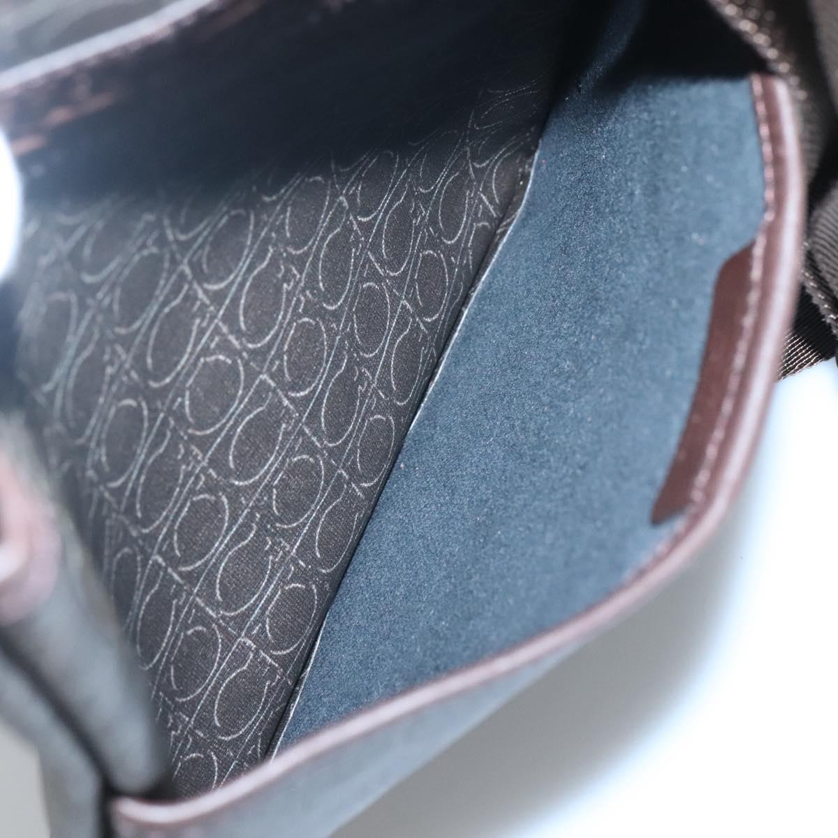 Salvatore Ferragamo Shoulder Bag PVC Leather Brown Auth bs25462