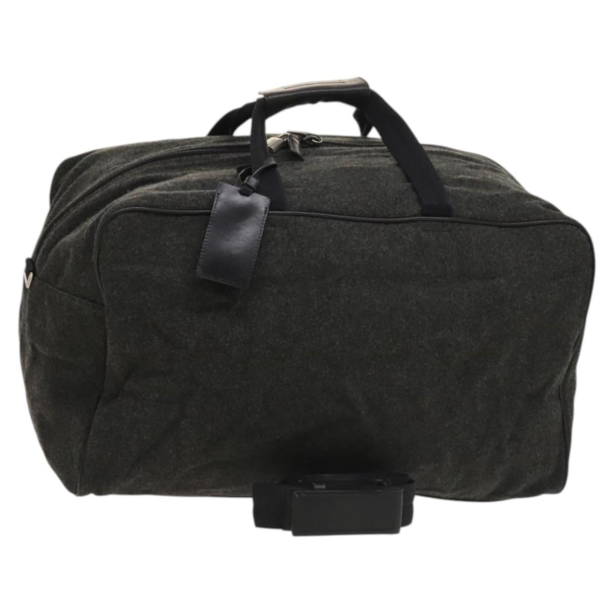 PRADA Boston Bag Wool 2way Gray Auth bs25464