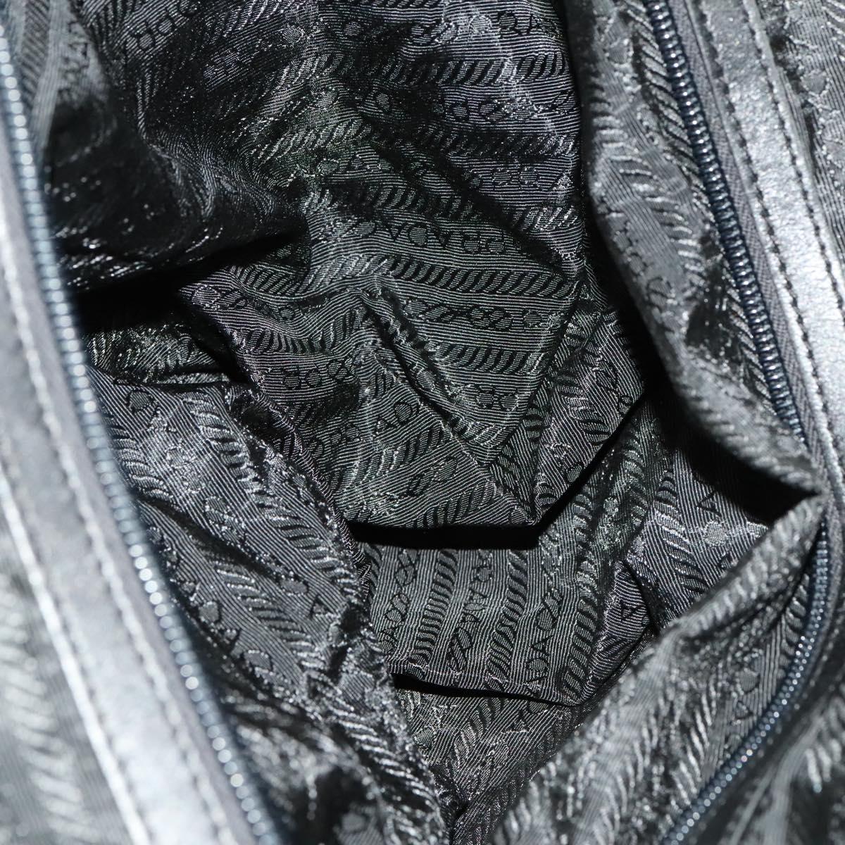 PRADA Boston Bag Wool 2way Gray Auth bs25464