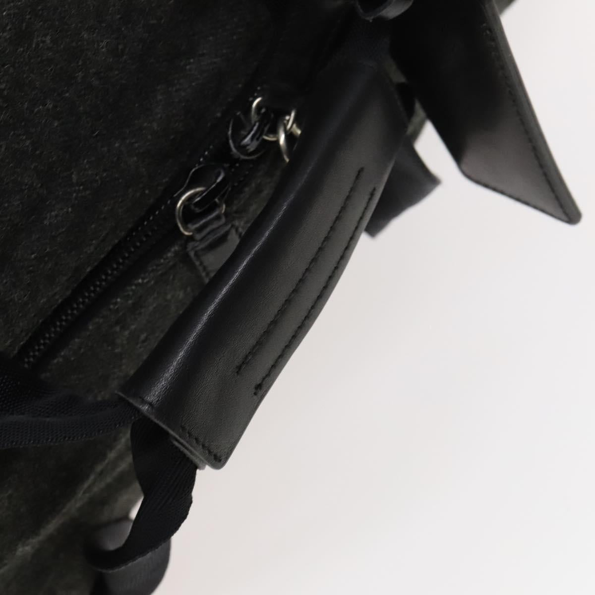 PRADA Boston Bag Wool 2way Gray Auth bs25464