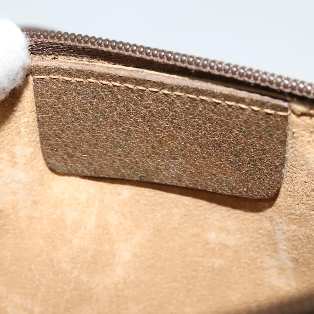 GUCCI GG Supreme Web Sherry Line Bag PVC Beige Gold 89 02 018 Auth bs25483