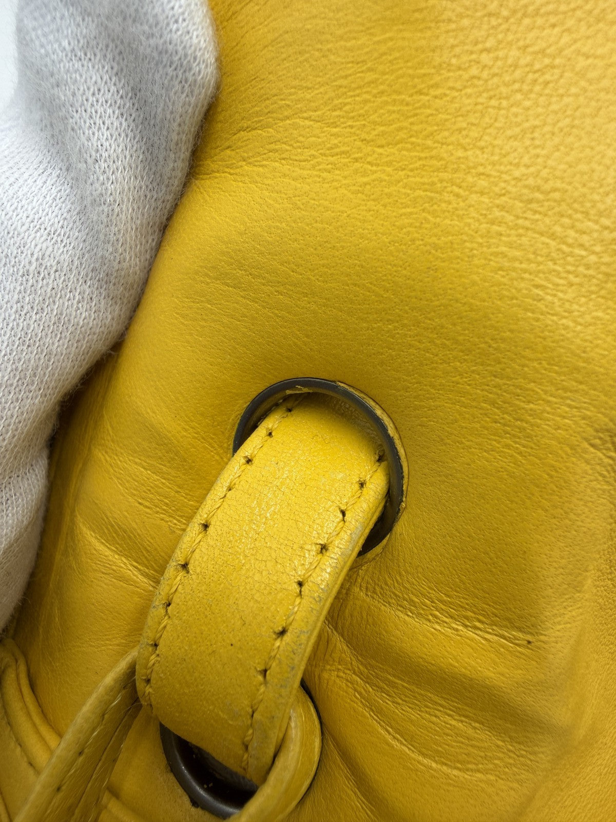 CHANEL Matelasse 2.55 Shoulder Bag Lamb Skin Yellow Silver CC Auth bs25489
