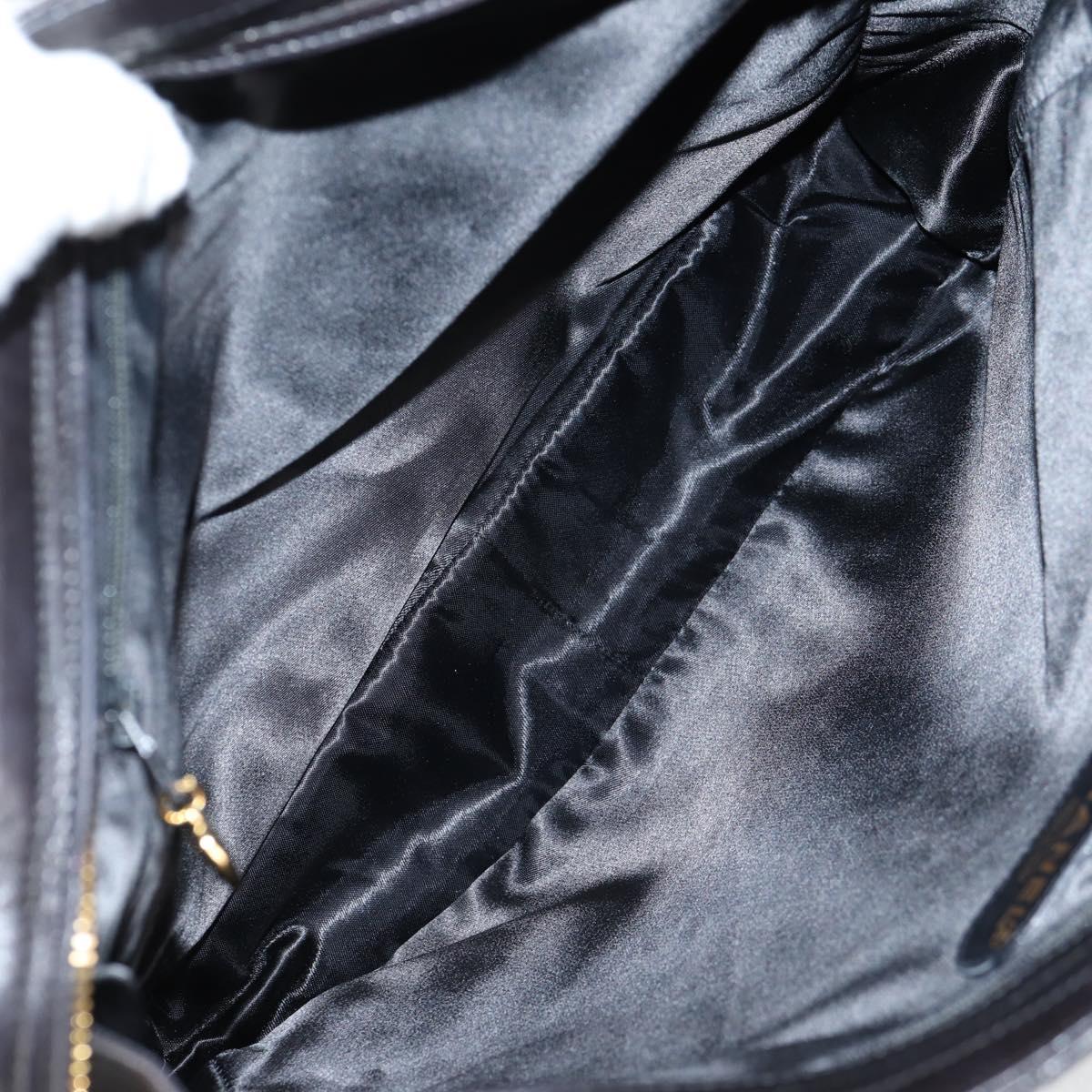 CHANEL Matelasse Tote Bag Lamb Skin Black Gold CC Auth bs25490A