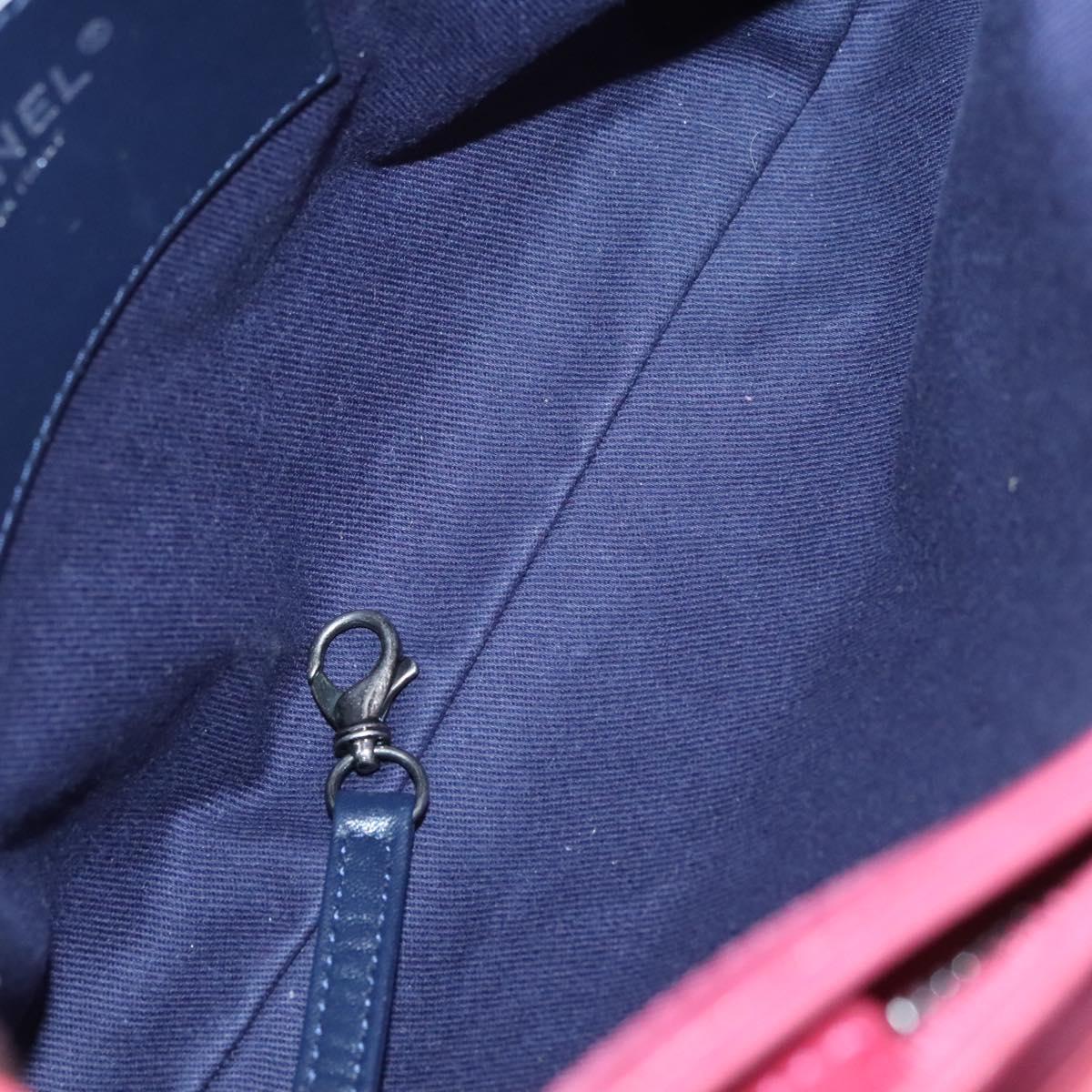 CHANEL Matelasse Chain Shoulder Bag Lamb Skin Pink Silver CC Auth bs25492