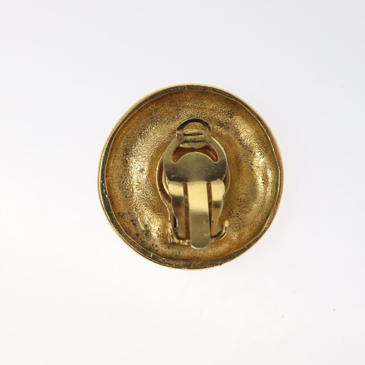 CHANEL Earring metal Gold CC Auth bs25494