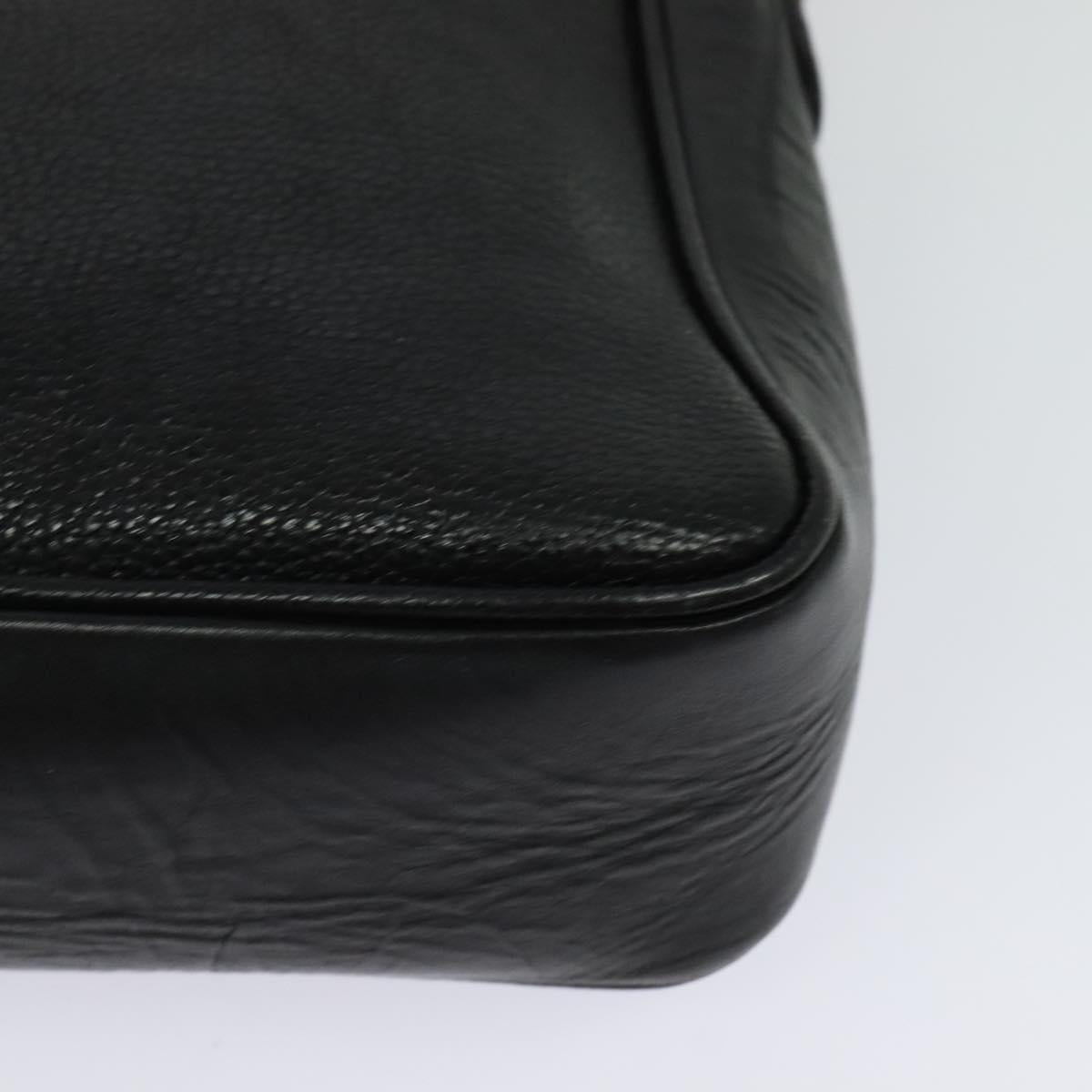 Burberrys Shoulder Bag Leather Black Gold Auth bs25497