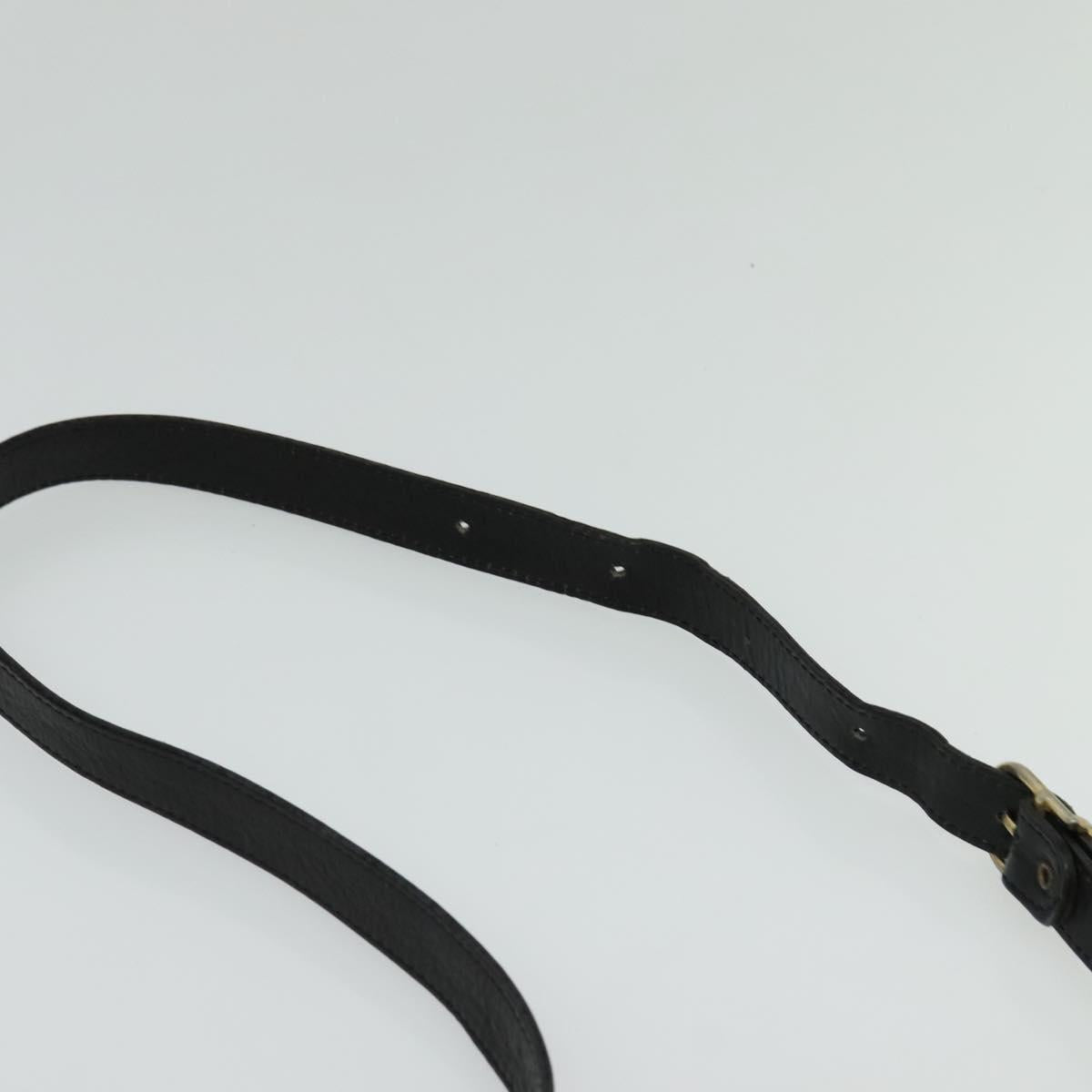 Burberrys Shoulder Bag Leather Black Gold Auth bs25497