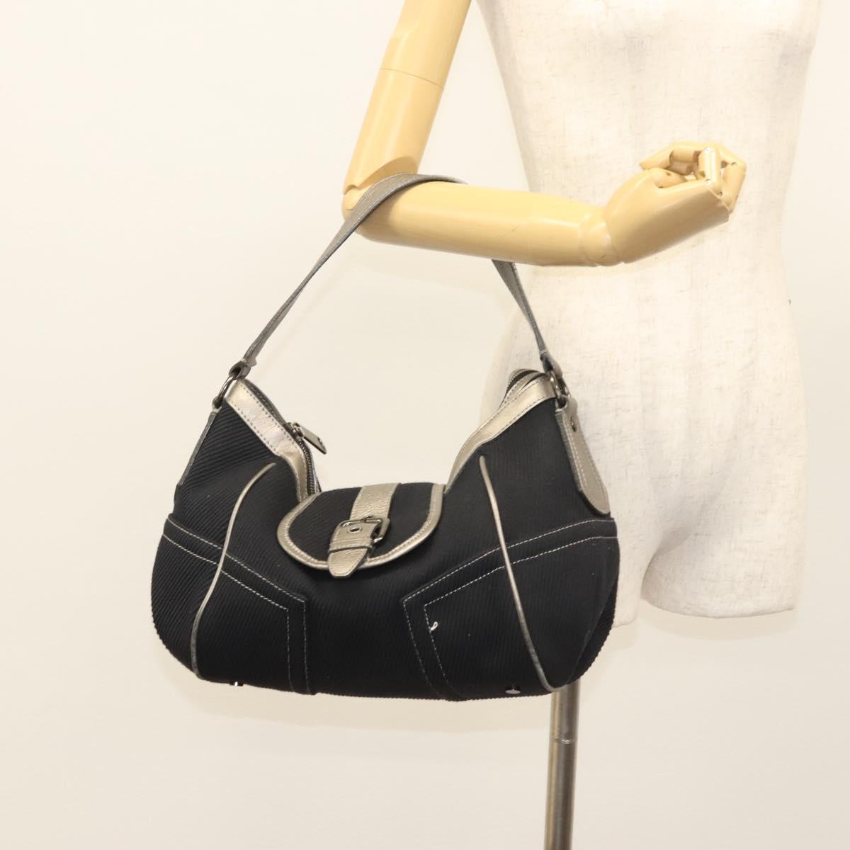 BURBERRY Blue Label Shoulder Bag Canvas Navy Auth bs25498