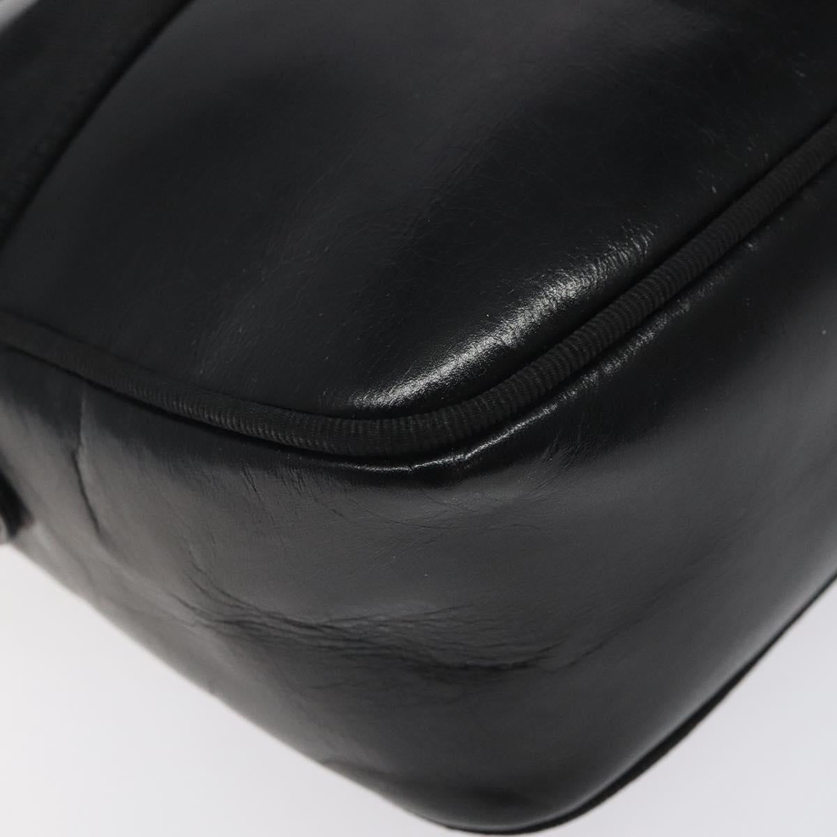 Salvatore Ferragamo Vala Shoulder Bag Leather Black Gold Auth bs25514