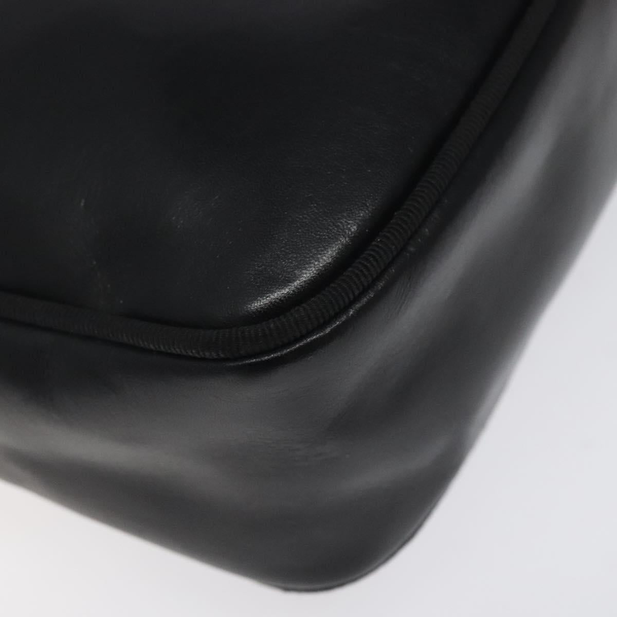 Salvatore Ferragamo Vala Shoulder Bag Leather Black Gold Auth bs25514