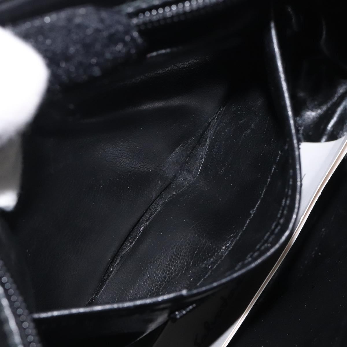 Salvatore Ferragamo Vala Shoulder Bag Leather Black Gold Auth bs25514