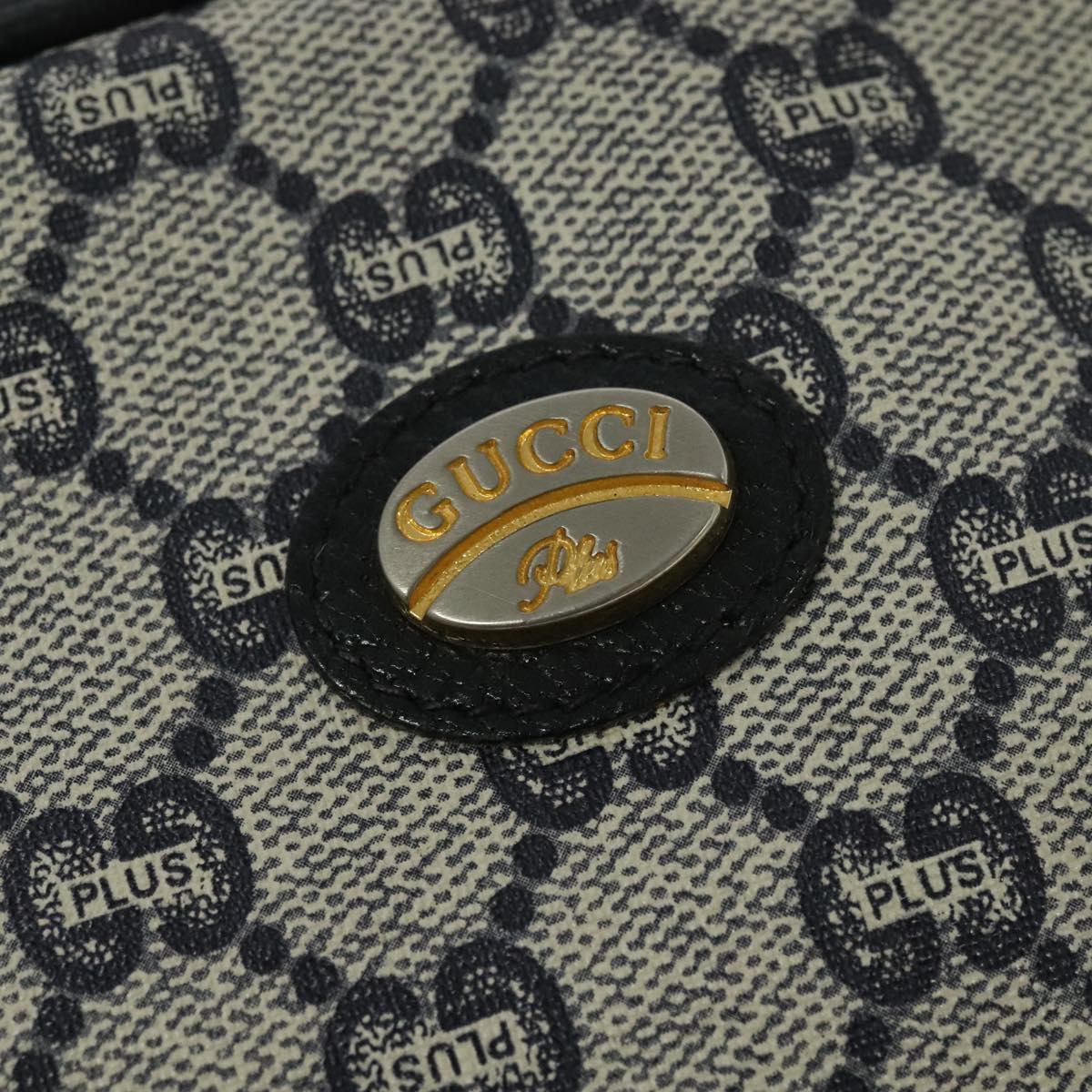 GUCCI GG Plus Supreme Shoulder Bag PVC Navy Gold Auth bs25527