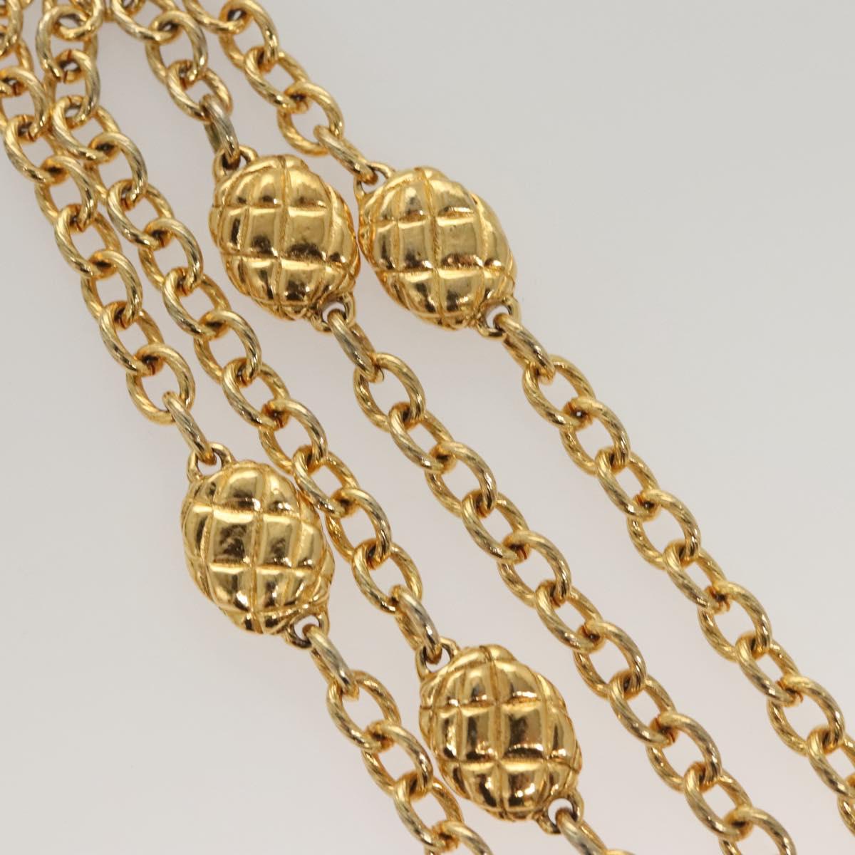 CHANEL Chain Belt metal Gold CC Auth bs25545