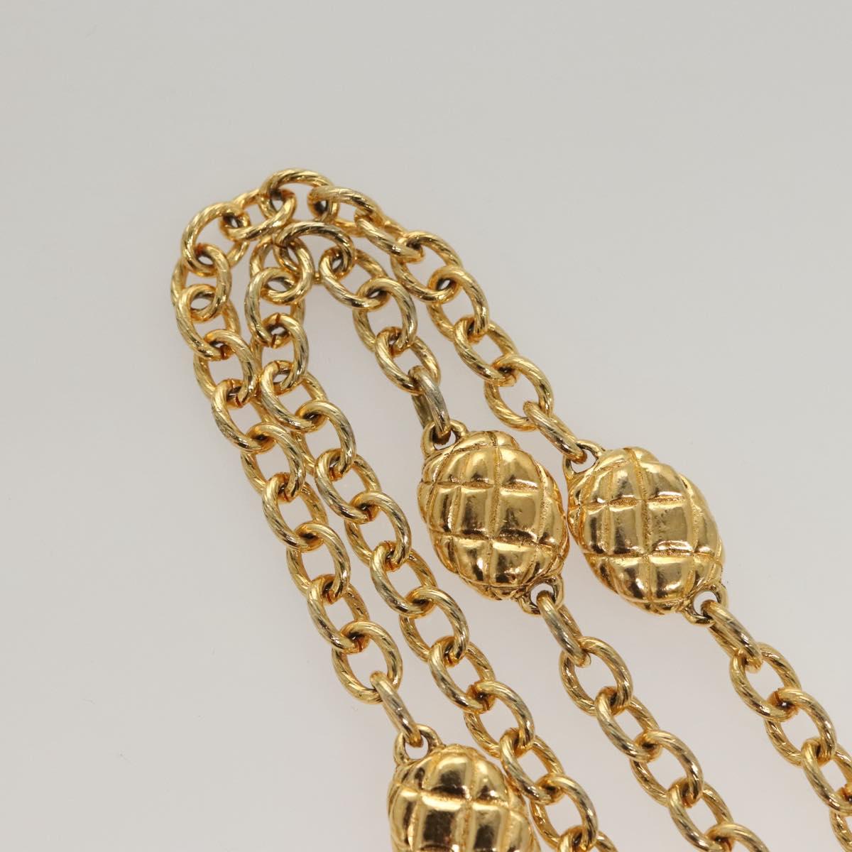 CHANEL Chain Belt metal Gold CC Auth bs25545