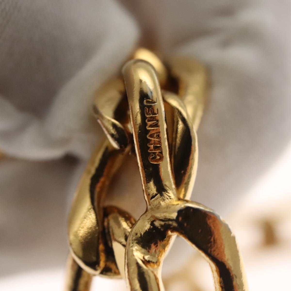 CHANEL Chain Belt metal Gold CC Auth bs25546