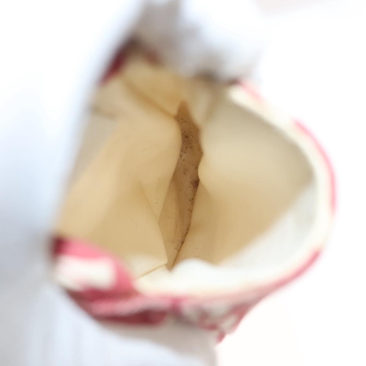 CHANEL Chain Bicy line Tote Bag Canvas Red CC Auth bs25552