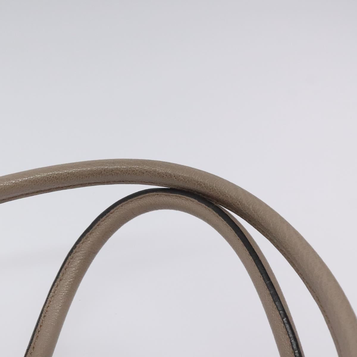 LOEWE Anagram Hand Bag Leather Gray Silver Auth bs25553