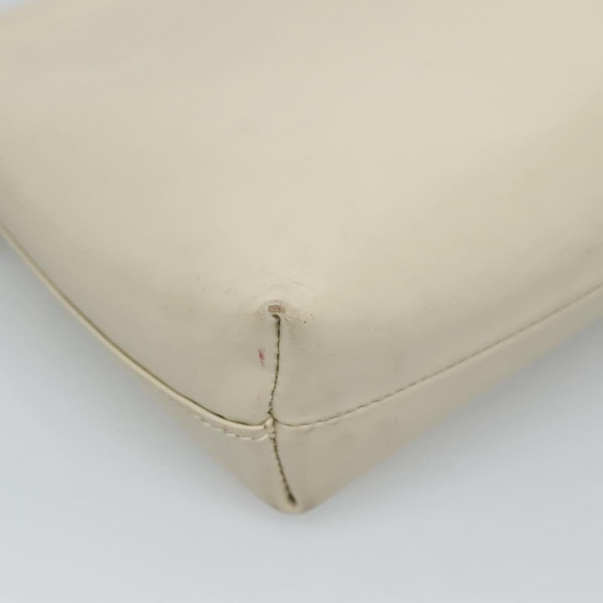 LOEWE Pouch Leather White Auth bs25555