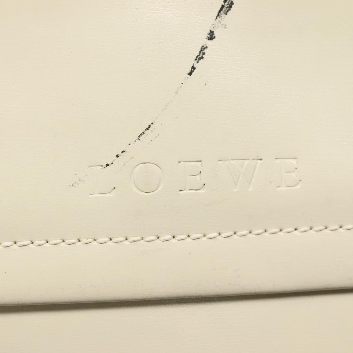 LOEWE Pouch Leather White Auth bs25555