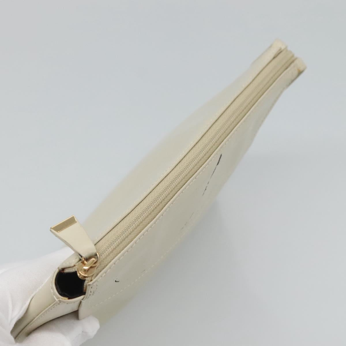 LOEWE Pouch Leather White Auth bs25555