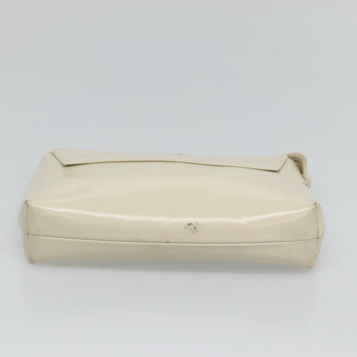 LOEWE Pouch Leather White Auth bs25555