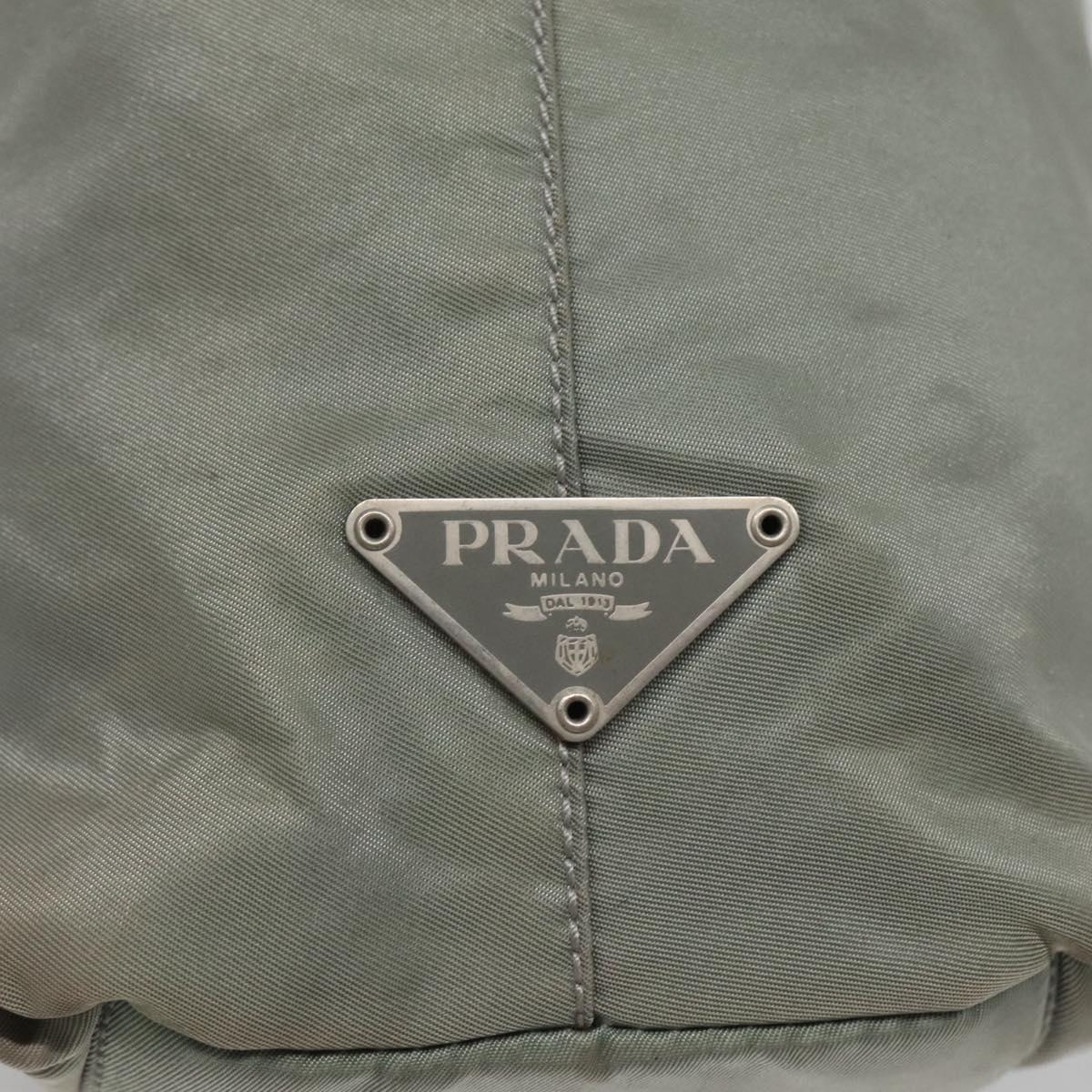 PRADA Shoulder Bag Nylon Plastic Gray Clear Auth bs25567