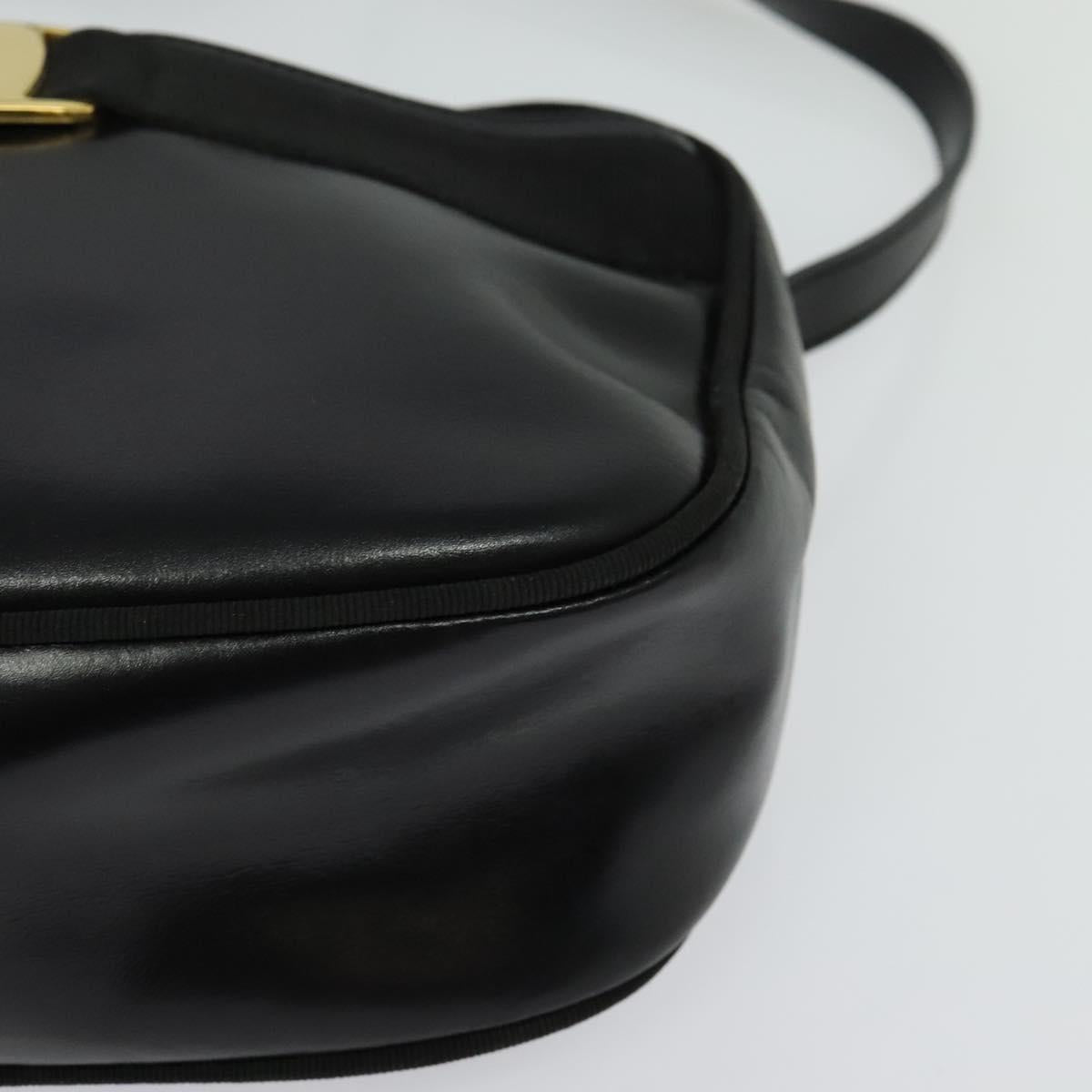 Salvatore Ferragamo Vala Shoulder Bag Leather Black Auth bs25584