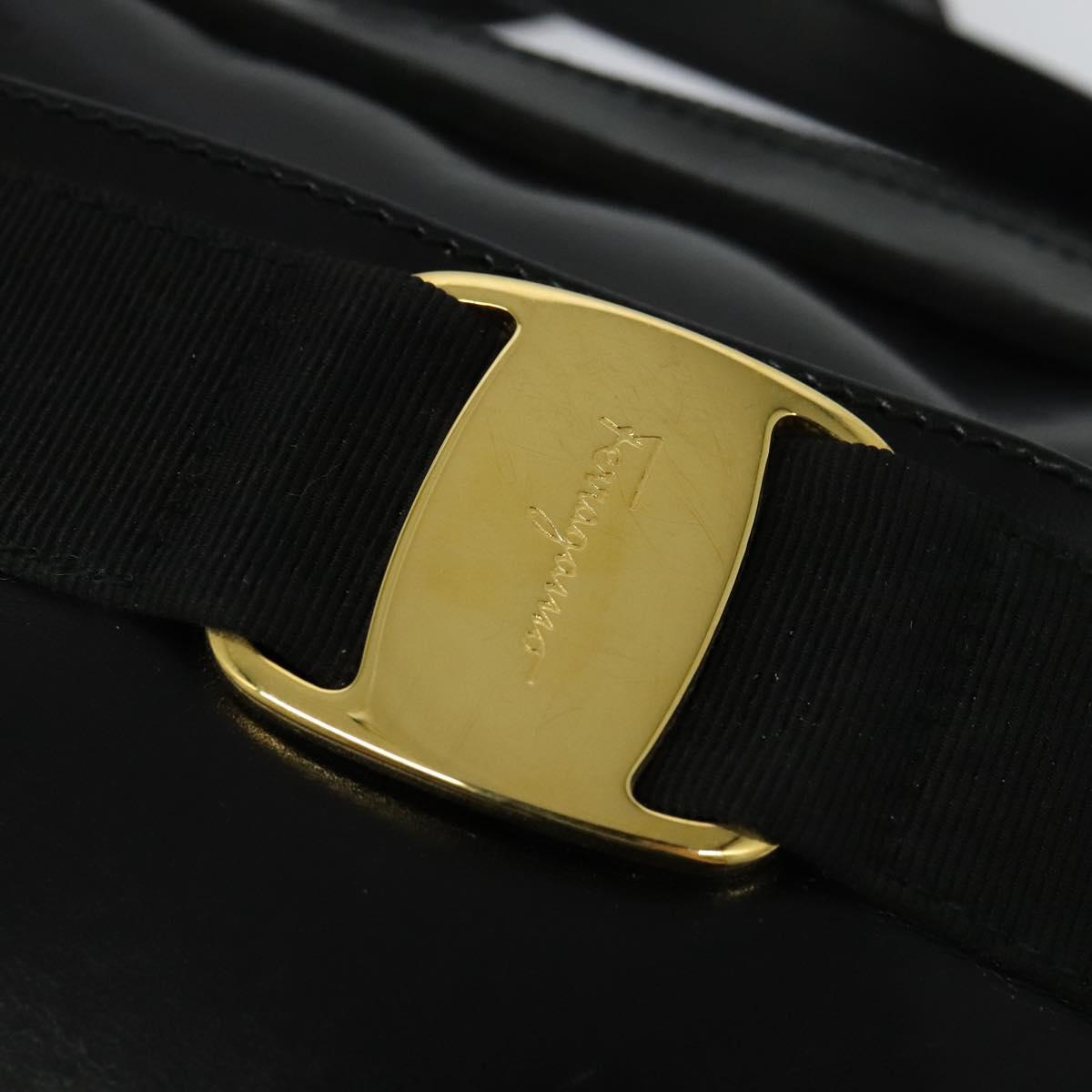 Salvatore Ferragamo Vala Shoulder Bag Leather Black Auth bs25584
