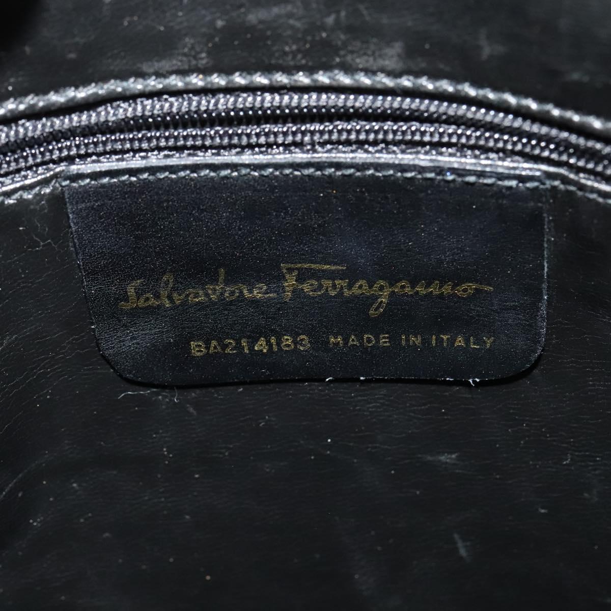 Salvatore Ferragamo Vala Shoulder Bag Leather Black Auth bs25584