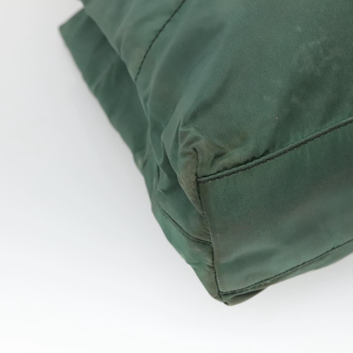 PRADA Shoulder Bag Nylon Green Silver Auth bs25592