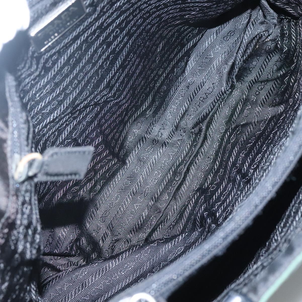 PRADA Shoulder Bag Nylon Green Silver Auth bs25592