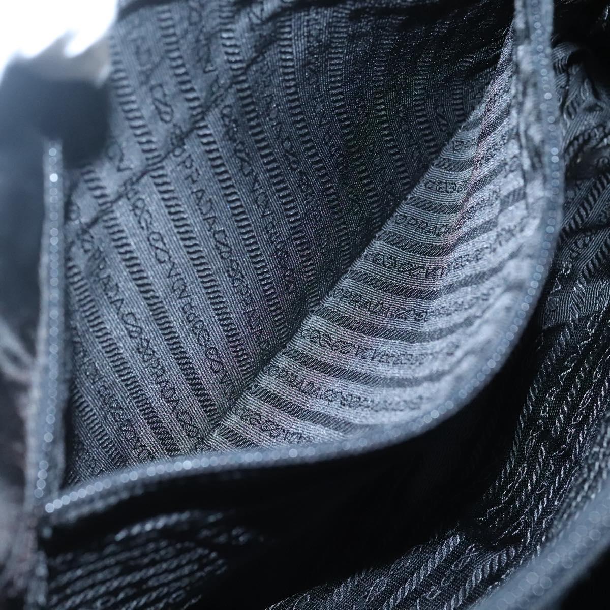 PRADA Shoulder Bag Nylon Green Silver Auth bs25592