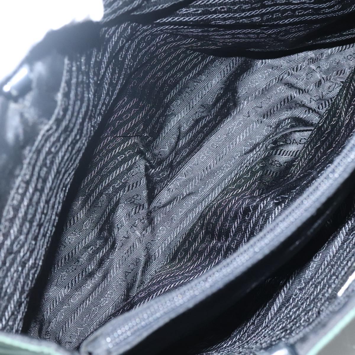 PRADA Shoulder Bag Nylon Green Silver Auth bs25592