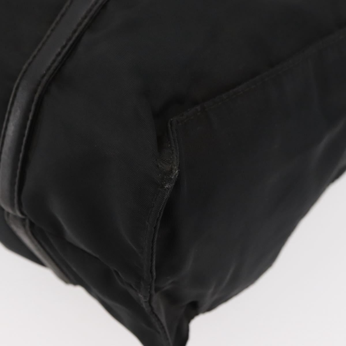 PRADA Shoulder Bag Nylon Black Silver Auth bs25600