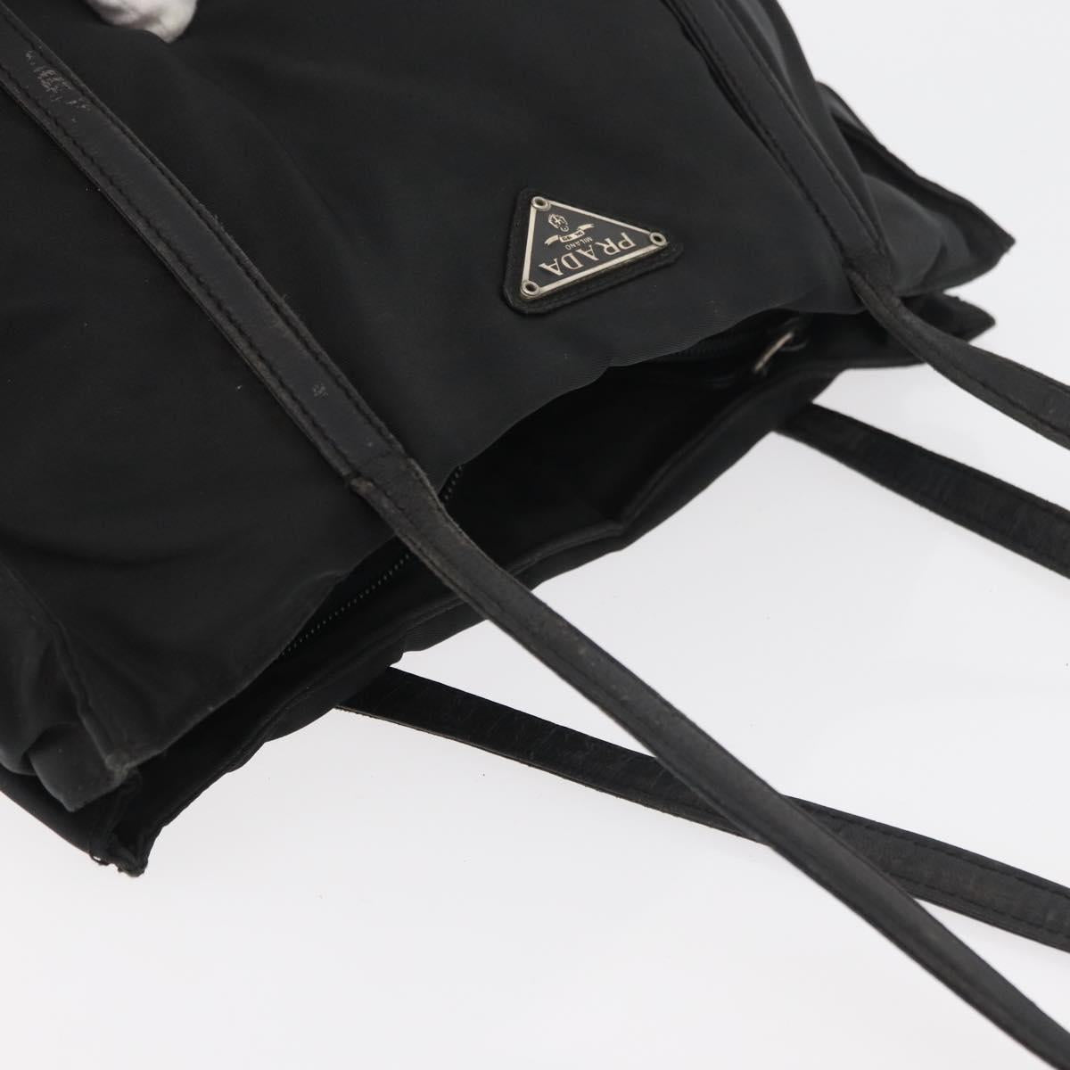 PRADA Shoulder Bag Nylon Black Silver Auth bs25600
