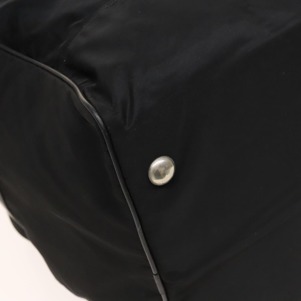 PRADA Boston Bag Nylon 2way Black Silver Auth bs25603