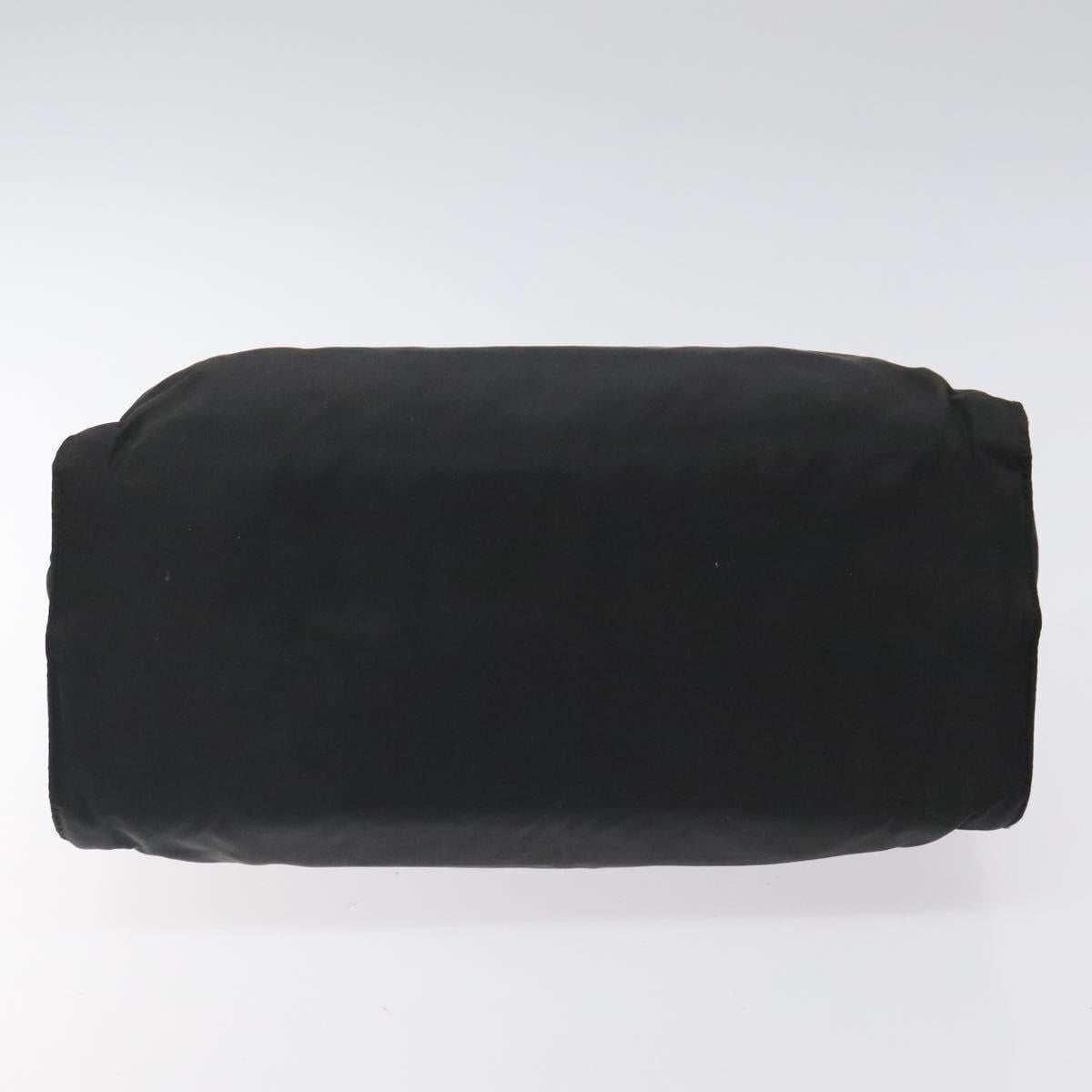 PRADA Hand Bag Nylon Black Gold Auth bs25607