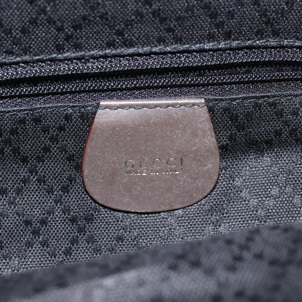 GUCCI Bamboo Hand Bag Nylon Beige Silver 000 1998 0508 Auth bs25619