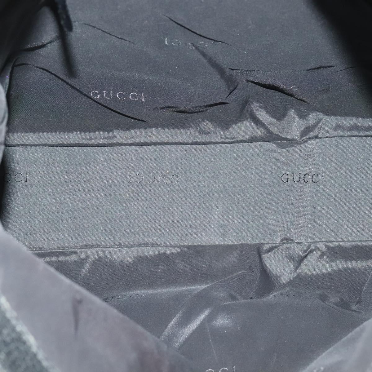 GUCCI Jackie Shoulder Bag Nylon Black Silver 001 3355 Auth bs25621