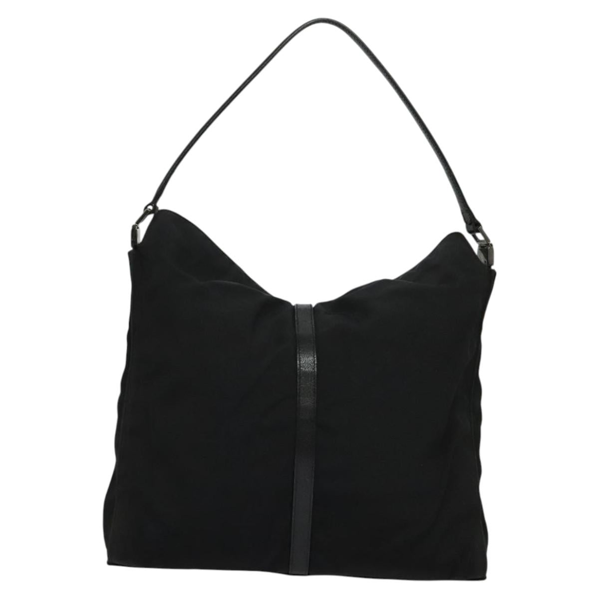 GUCCI Jackie Shoulder Bag Nylon Black Silver 001 3355 Auth bs25621