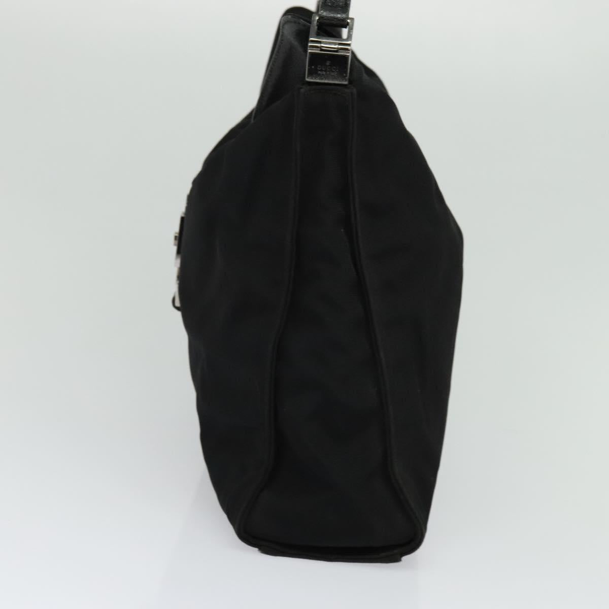 GUCCI Jackie Shoulder Bag Nylon Black Silver 001 3355 Auth bs25621