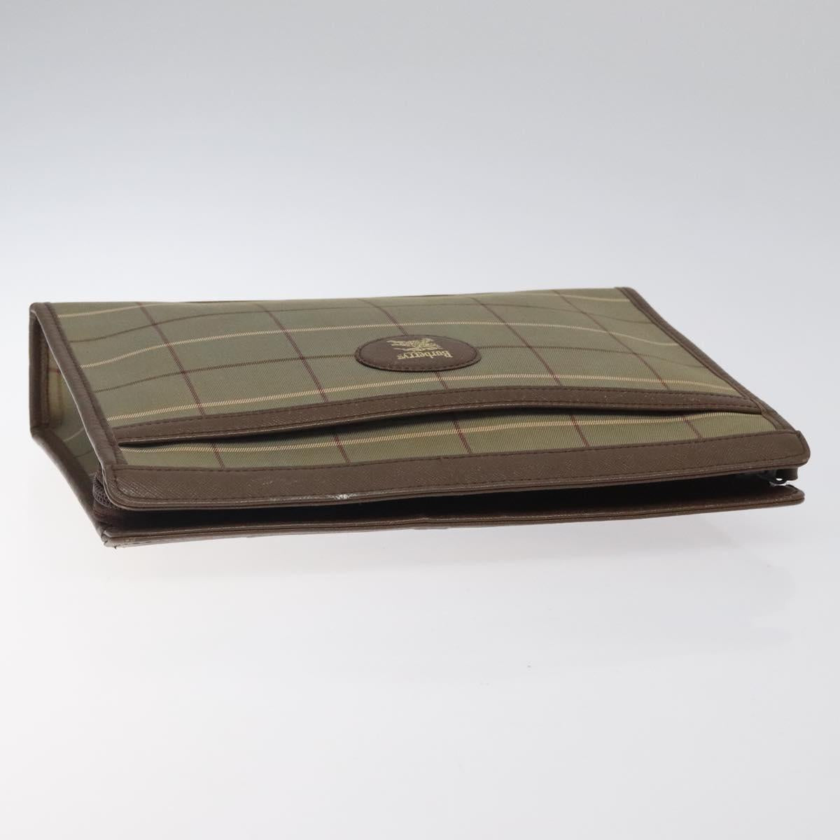 BURBERRYS Nova Check Clutch Bag Canvas Beige Auth bs25648