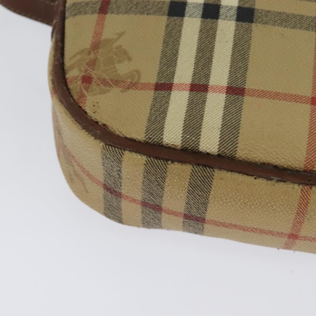 Burberrys Nova Check Shoulder Bag PVC Beige Auth bs25649