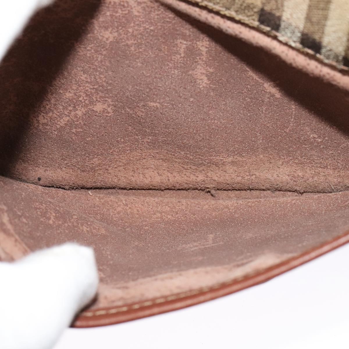 Burberrys Nova Check Shoulder Bag PVC Beige Auth bs25649