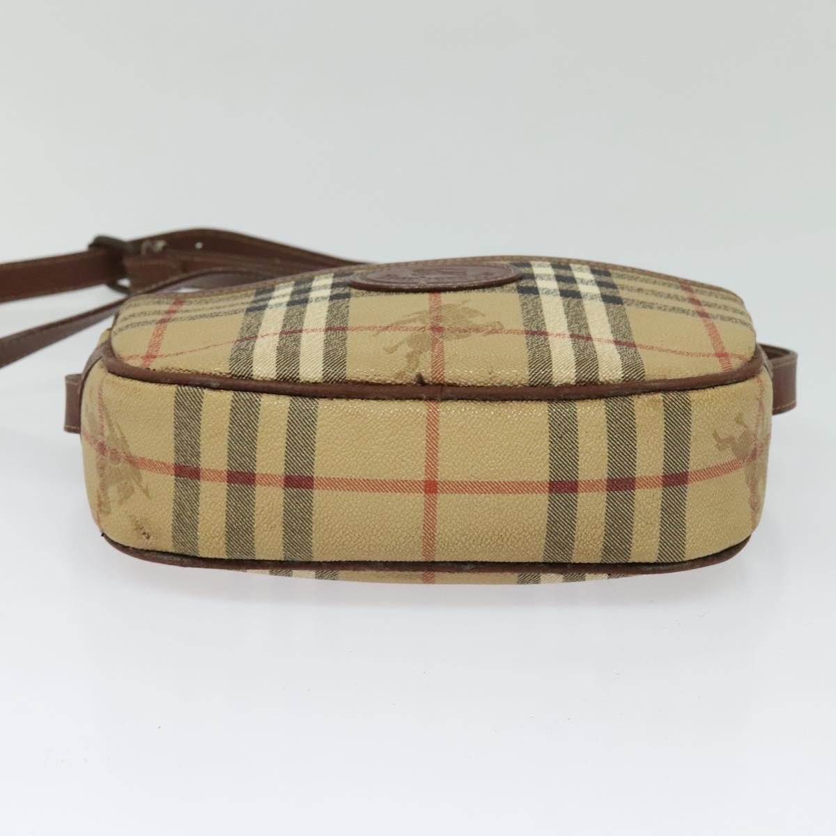 Burberrys Nova Check Shoulder Bag PVC Beige Auth bs25649