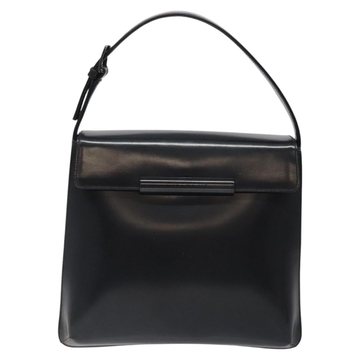 GIVENCHY Hand Bag Leather Black Auth bs25658