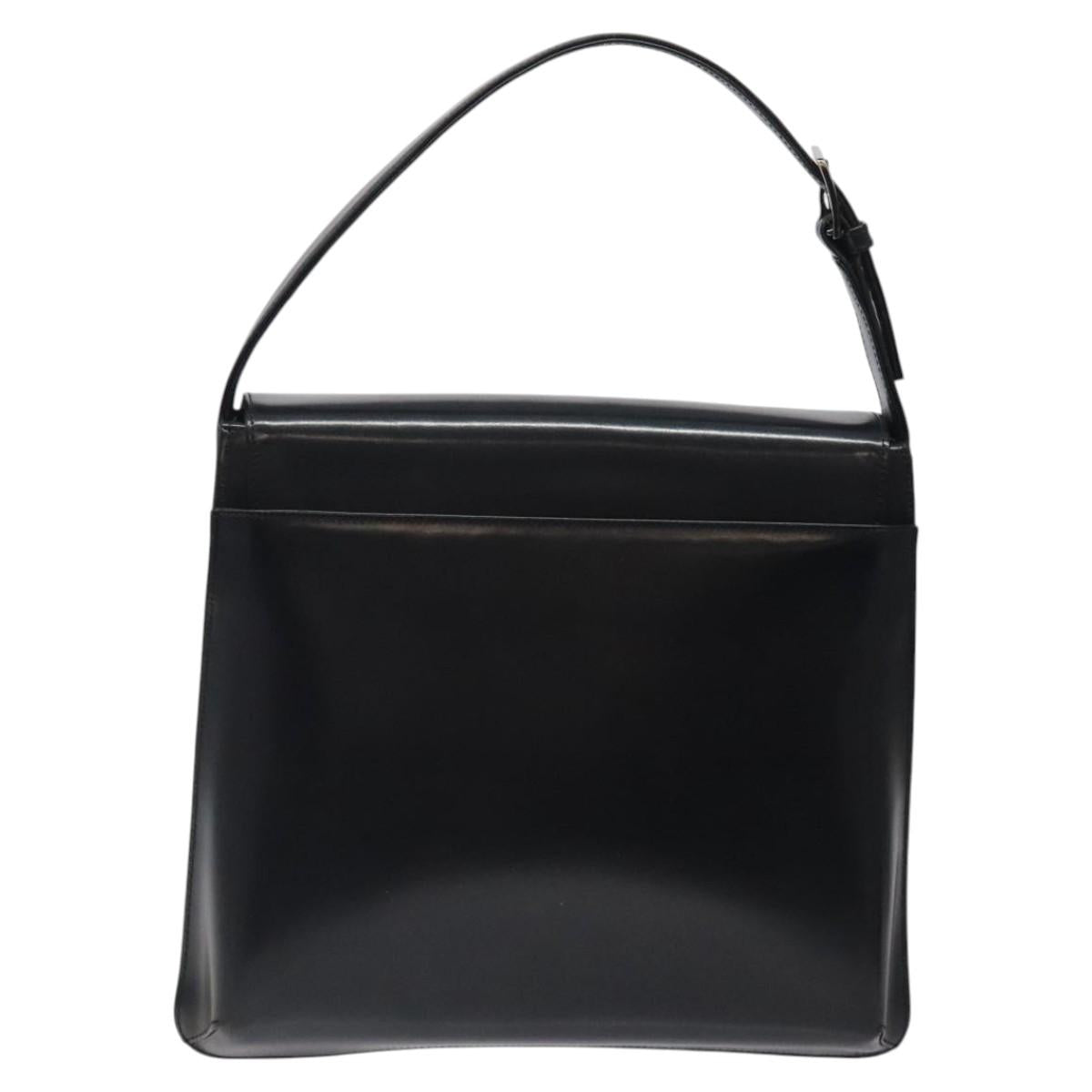 GIVENCHY Hand Bag Leather Black Auth bs25658