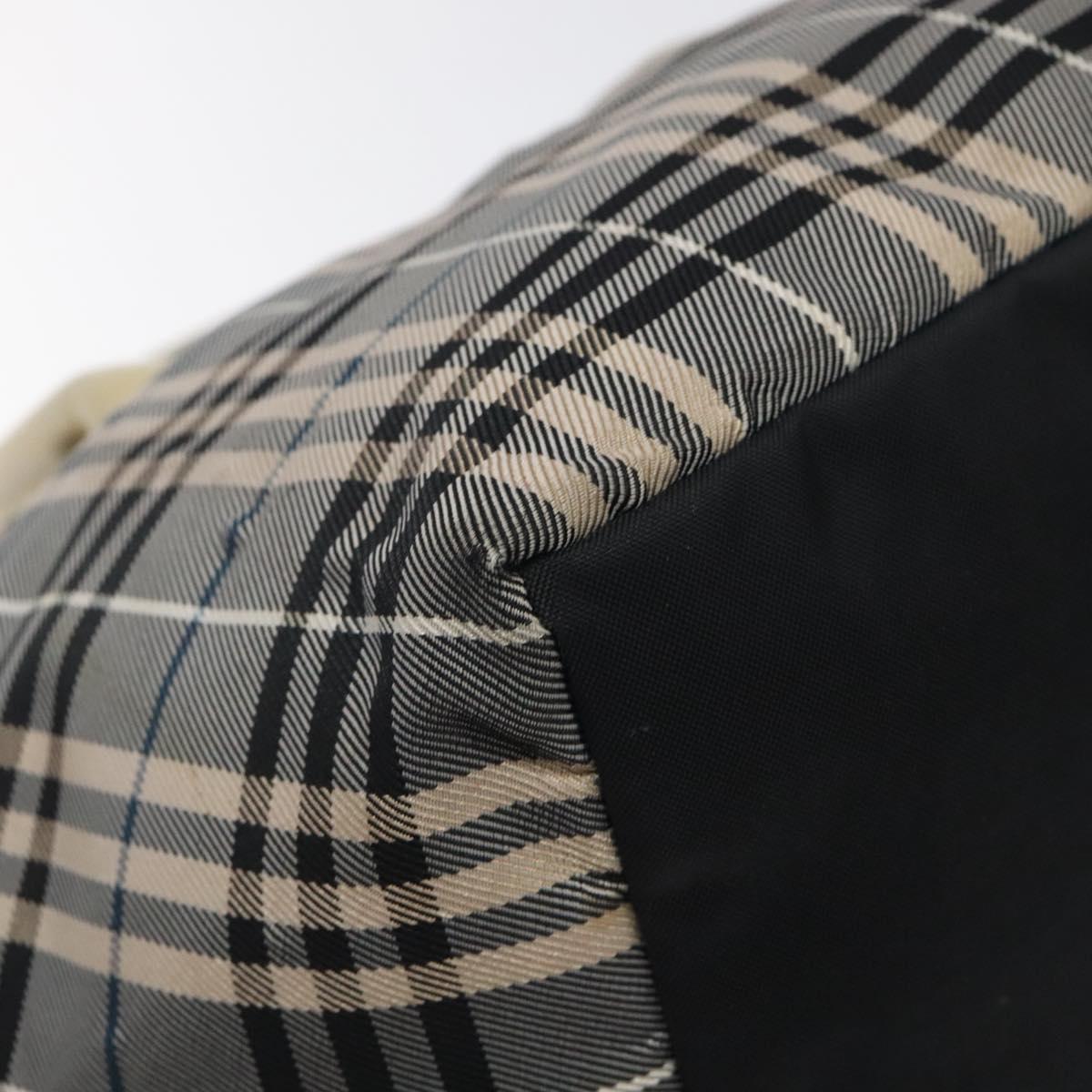 BURBERRY Nova Check Blue Label Hand Bag Canvas Navy Auth bs25668